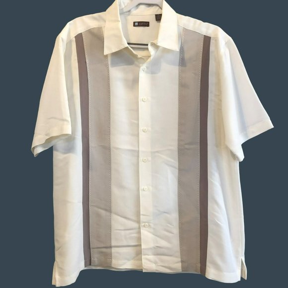 Sz XL CENTRO SS Button Up Shirt Beach Vibes Casual Box Style - Picture 1 of 6